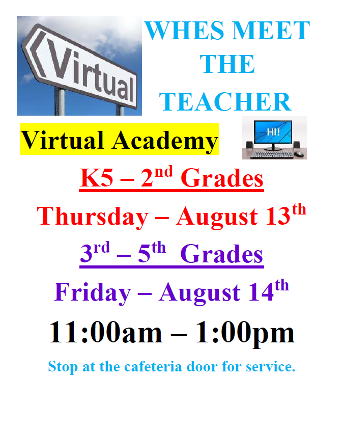 Meet the Teacher Virtual flyer